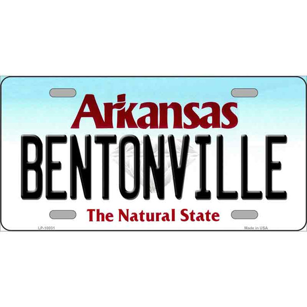 Bentonville Arkansas Metal Novelty License Plate
