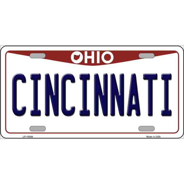 Cincinnati Ohio Metal Novelty License Plate