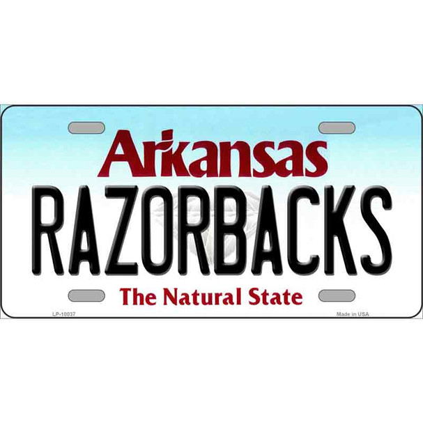 Razorbacks Arkansas Metal Novelty License Plate