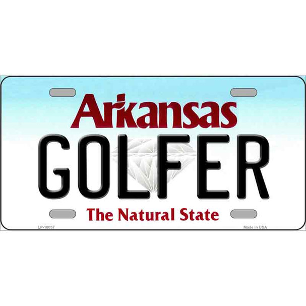 Golfer Arkansas Metal Novelty License Plate