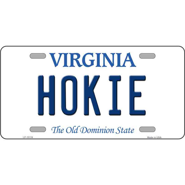 Hokie Virginia Background Novelty Metal License Plate