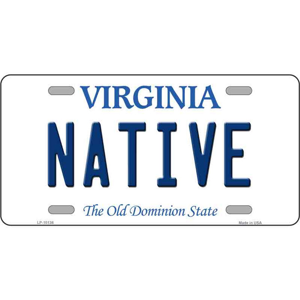 Native Virginia Metal Novelty License Plate