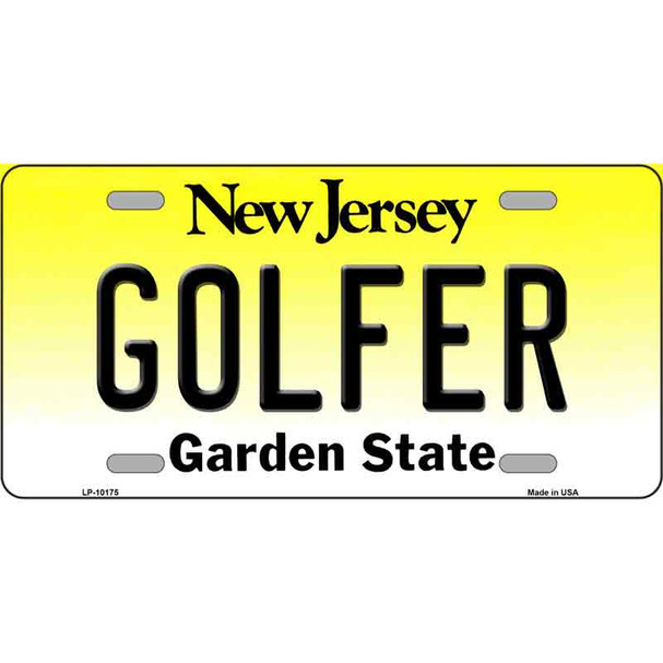 Golfer New Jersey Metal Novelty License Plate