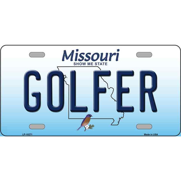 Golfer Missouri Metal Novelty License Plate