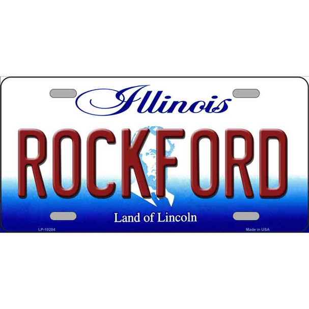 Rockford Illinois Metal Novelty License Plate