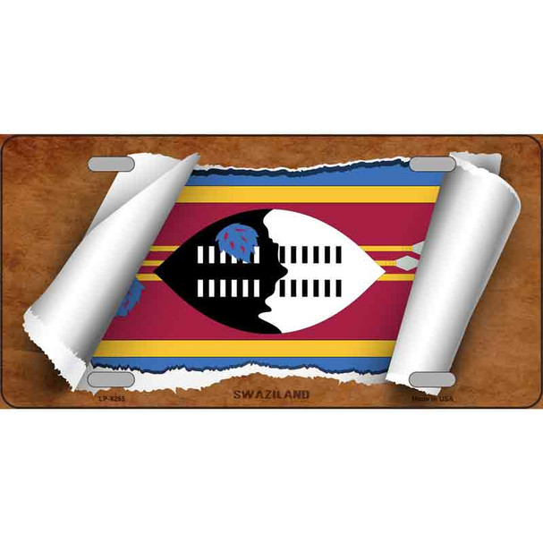 Swaziland Flag Scroll Metal Novelty License Plate