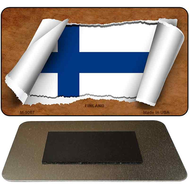 Finland Flag Scroll Novelty Metal Magnet M-9067