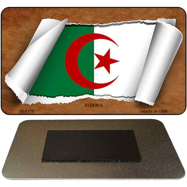 Algeria Flag Scroll Novelty Metal Magnet M-9118