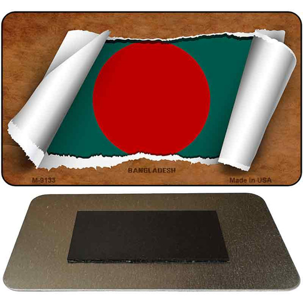 Bangladesh Flag Scroll Novelty Metal Magnet M-9133