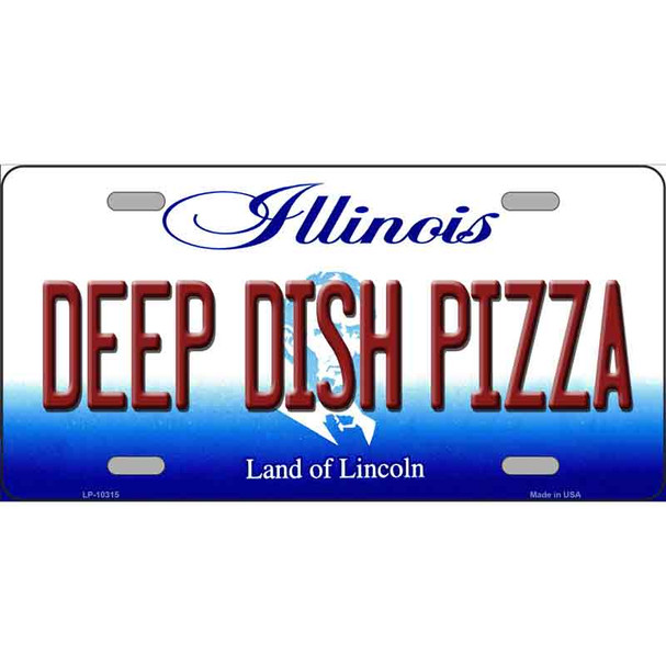 Deep Dish Pizza Illinois Metal Novelty License Plate