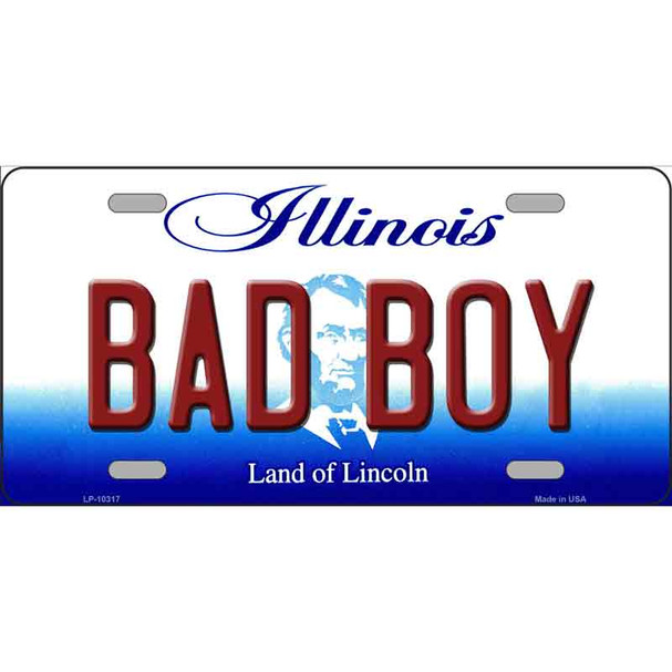 Bad Boy Illinois Metal Novelty License Plate