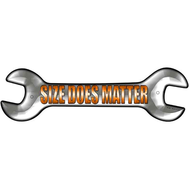 Size Does Matter Novelty Metal Wrench Sign