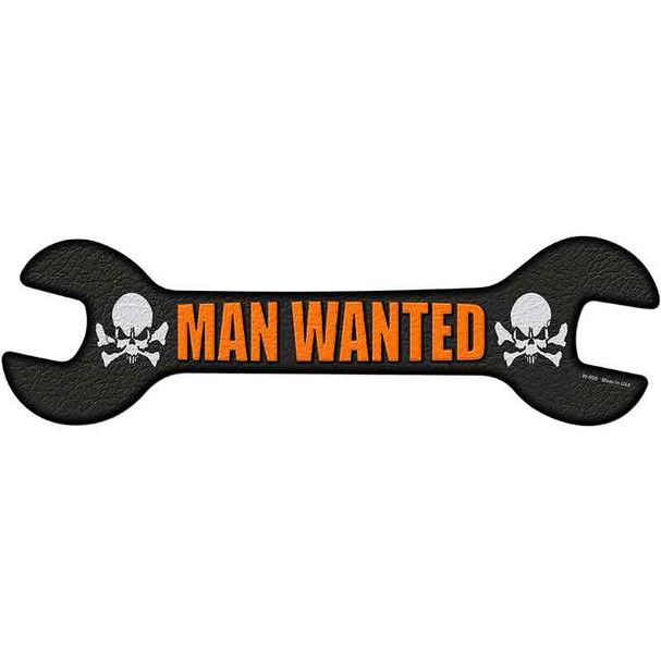Man Wanted Novelty Metal Wrench Sign