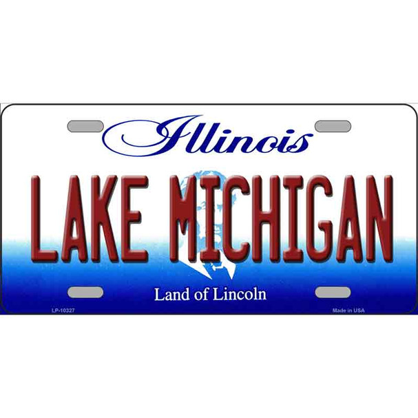 Lake Michigan Illinois Metal Novelty License Plate