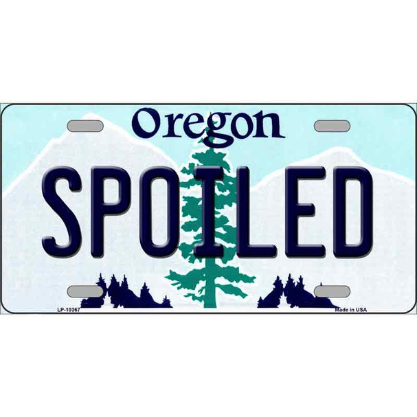 Spoiled Oregon Metal Novelty License Plate