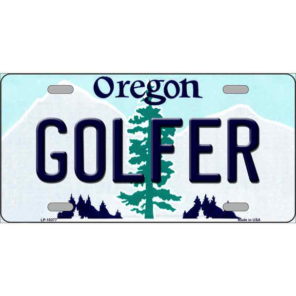 Golfer Oregon Metal Novelty License Plate