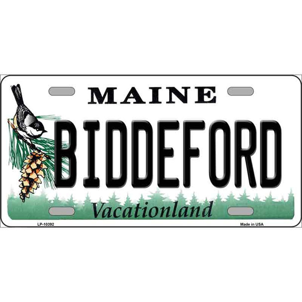 Biddeford Maine Metal Novelty License Plate