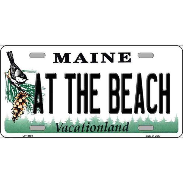 At The Beach Maine Metal Novelty License Plate