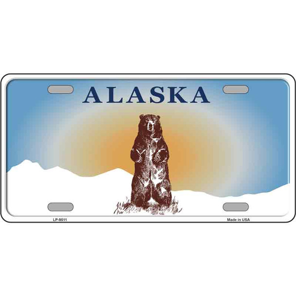 Alaska Bear Novelty Metal License Plate