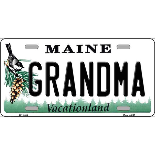Grandma Maine Metal Novelty License Plate
