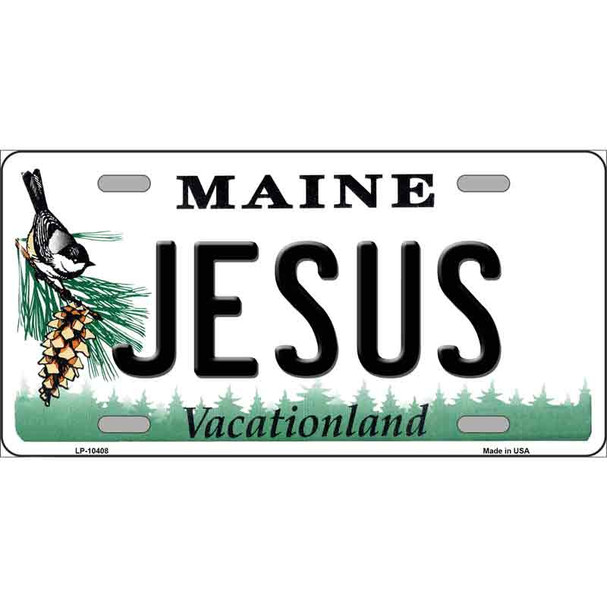 Jesus Maine Metal Novelty License Plate