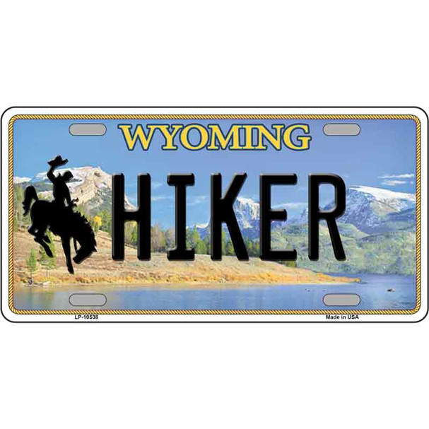 Hiker Wyoming Metal Novelty License Plate