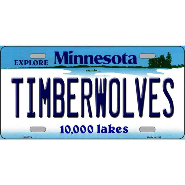 Timberwolves Minnesota Novelty State Background Metal License Plate