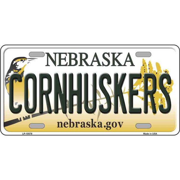 Cornhuskers Nebraska Metal Novelty License Plate