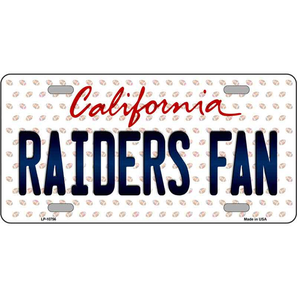 Raiders Fan California Novelty Metal License Plate