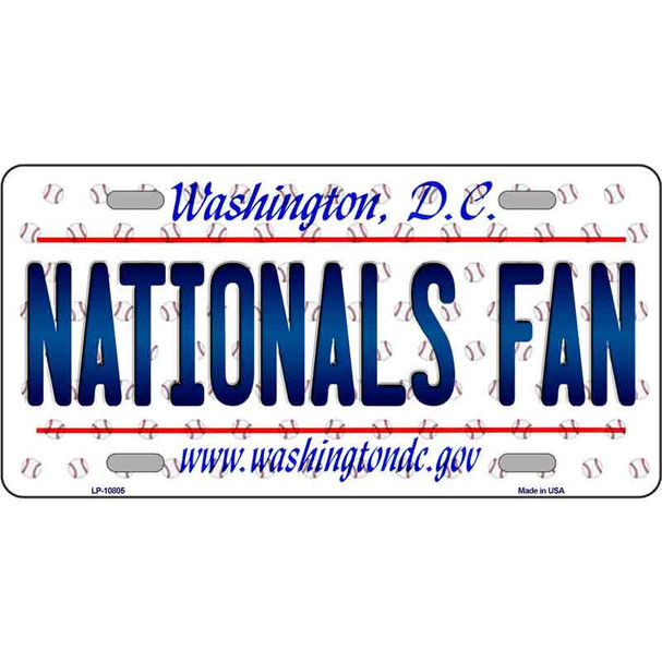 Nationals Fan Washington DC Novelty Metal License Plate