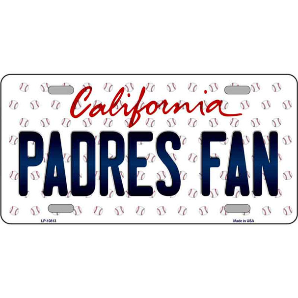 Padres Fan California Novelty Metal License Plate