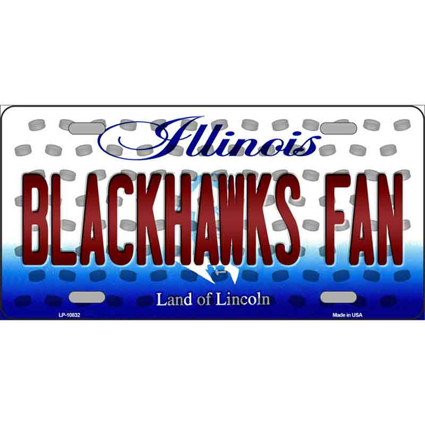 Blackhawks Fan Illinois Novelty Metal License Plate