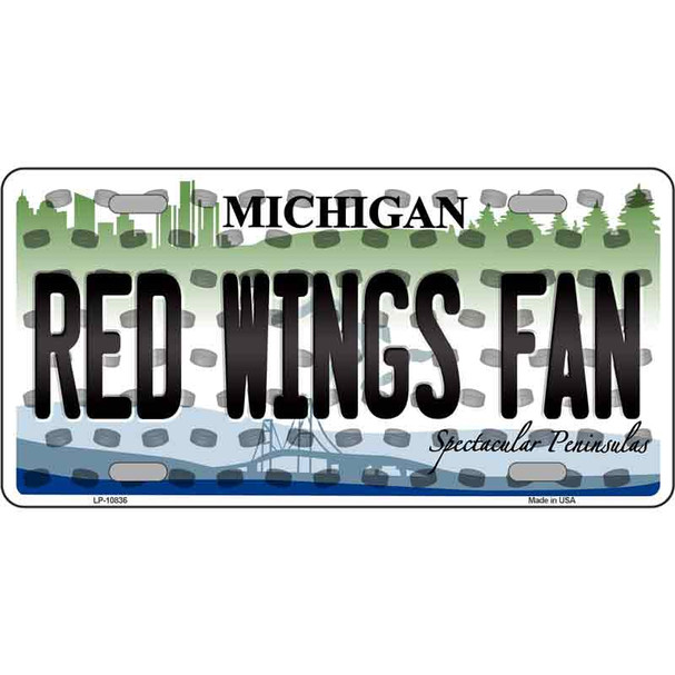 Red Wings Fan Michigan Novelty Metal License Plate