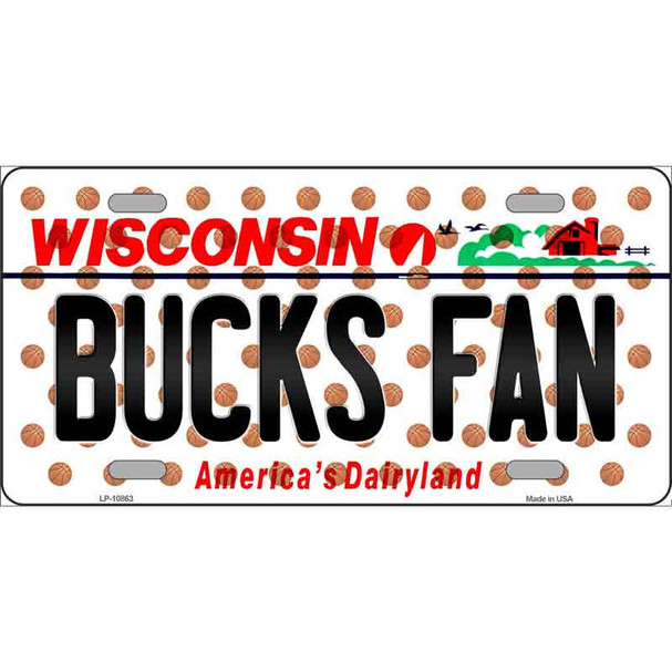 Bucks Fan Wisconsin Novelty Metal License Plate