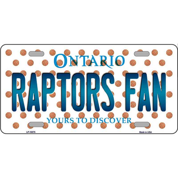 Raptors Fan Ontanio Novelty Metal License Plate