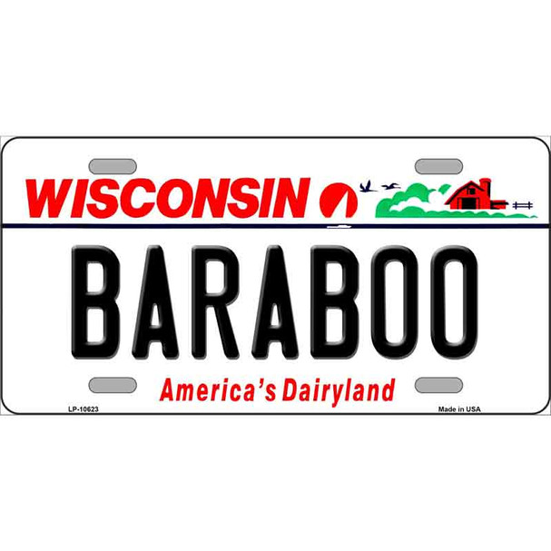 Baraboo Wisconsin Metal Novelty License Plate