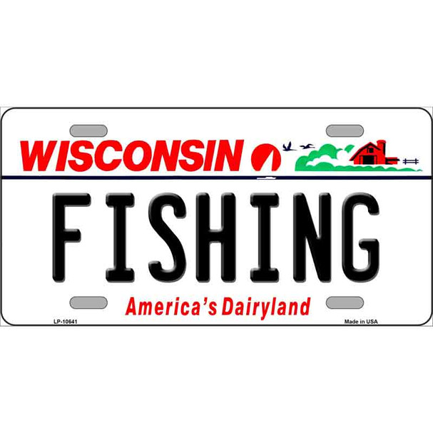 Fishing Wisconsin Metal Novelty License Plate