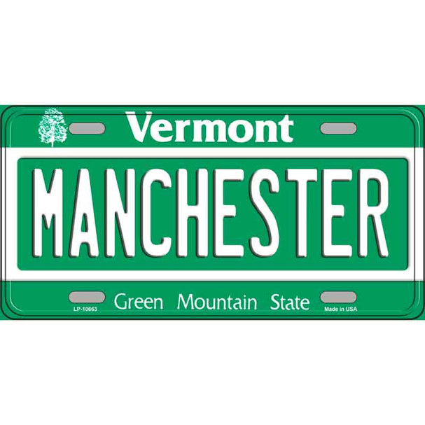 Manchester Vermont Metal Novelty License Plate