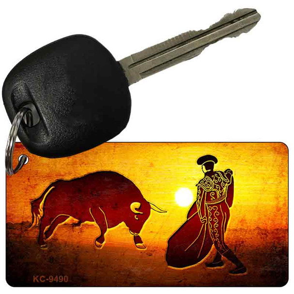 Bullfight With Sun Novelty Aluminum Key Chain KC-9490