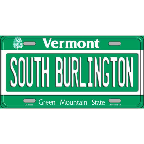 South Burlington Vermont Metal Novelty License Plate