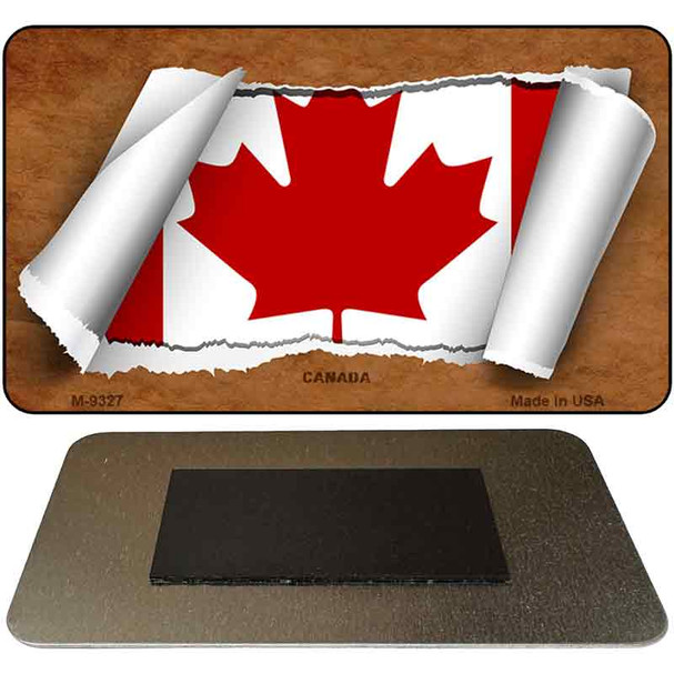 Canada Flag Scroll Novelty Metal Magnet M-9327