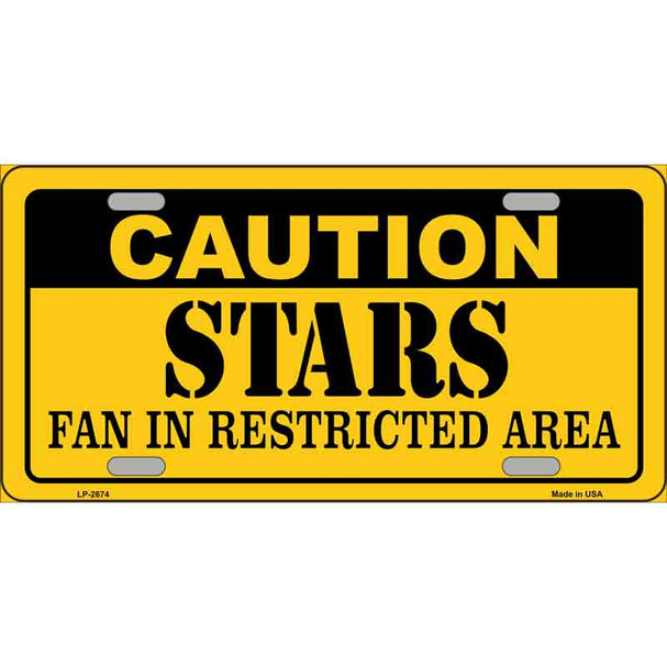 Caution Stars Metal Novelty License Plate