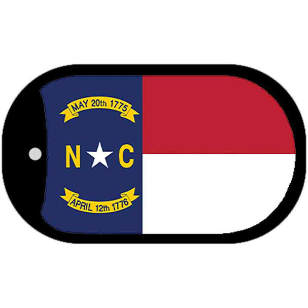 North Carolina State Flag Metal Novelty Dog Tag Necklace DT-493
