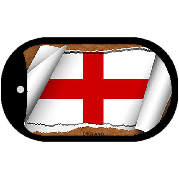 England Flag Scroll Metal Novelty Dog Tag Necklace DT-9066