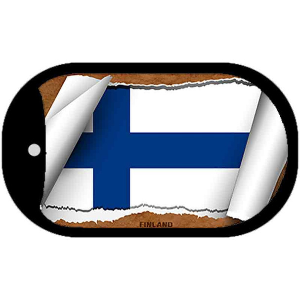 Finland Flag Scroll Metal Novelty Dog Tag Necklace DT-9067