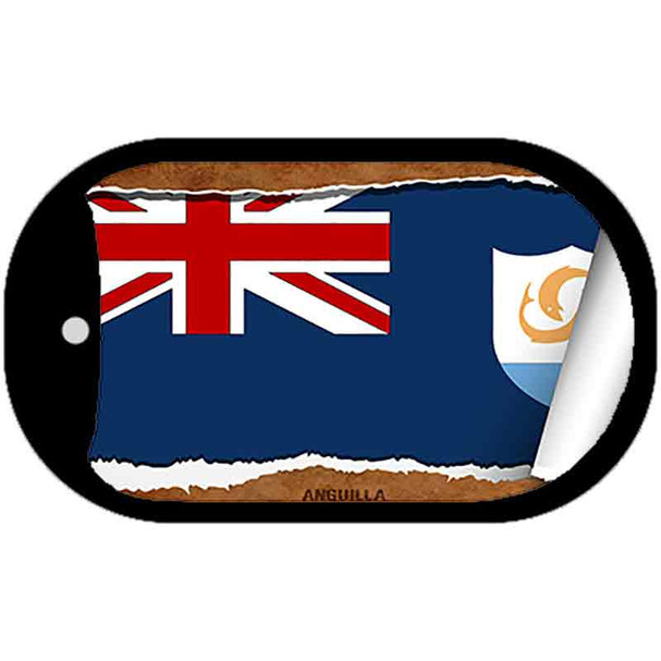 Anguilla Flag Scroll Metal Novelty Dog Tag Necklace DT-9121