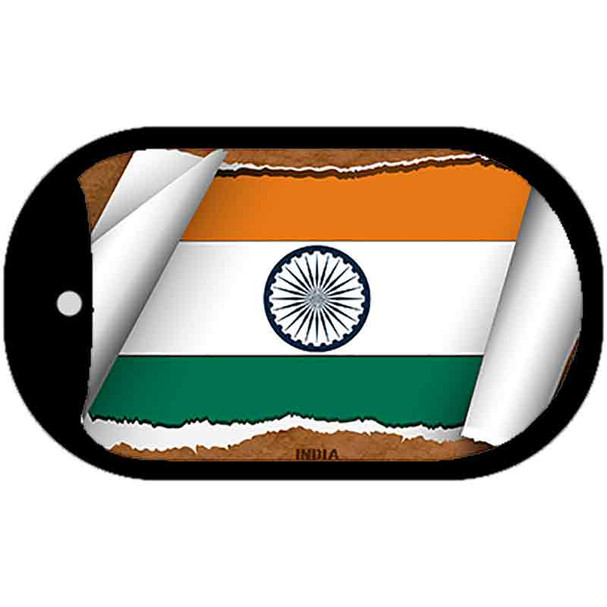 India Flag Scroll Metal Novelty Dog Tag Necklace DT-9195