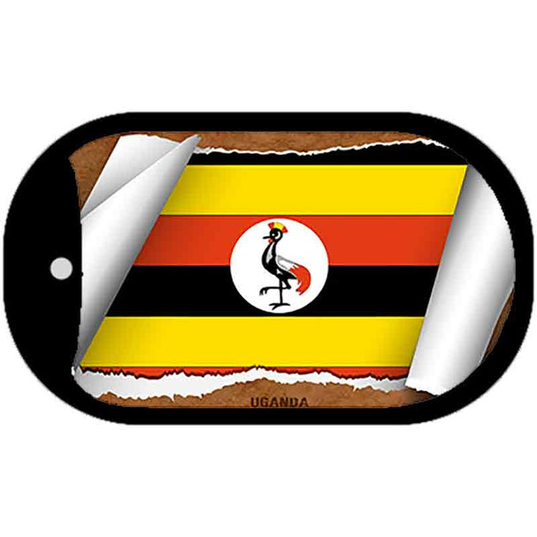 Uganda Flag Scroll Metal Novelty Dog Tag Necklace DT-9307