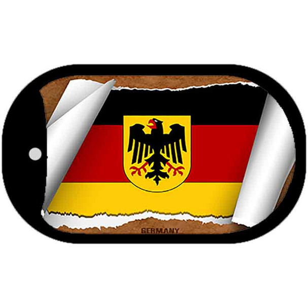 Germany Flag Scroll Metal Novelty Dog Tag Necklace DT-9328