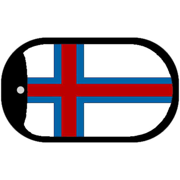 Faroe Islands Flag Scroll Metal Novelty Dog Tag Necklace DT-4014